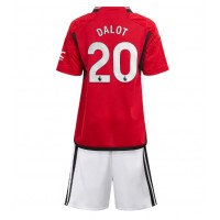 Dres Manchester United Diogo Dalot #20 Domaci za djecu 2023-24 Kratak Rukav (+ kratke hlače)